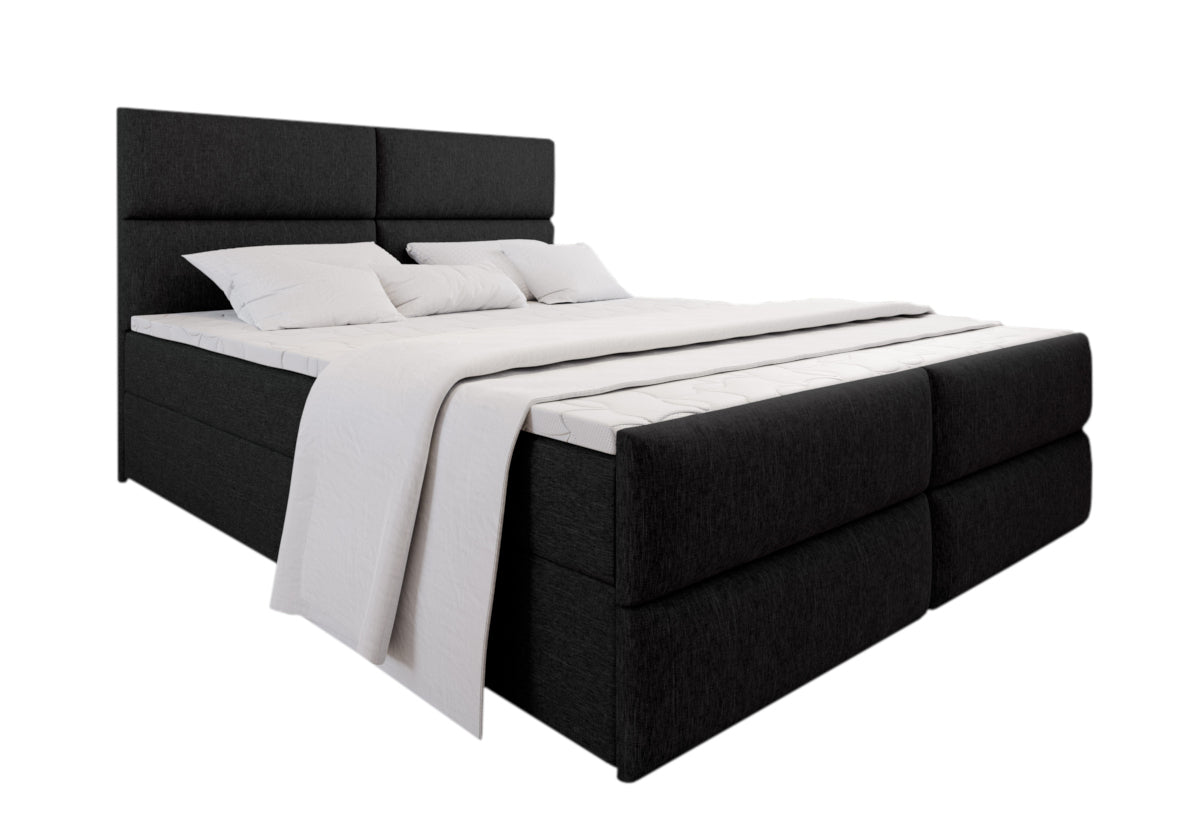 Čalúnená posteľ boxspring MILON + topper, 180x200, sawana 14 -  - 0