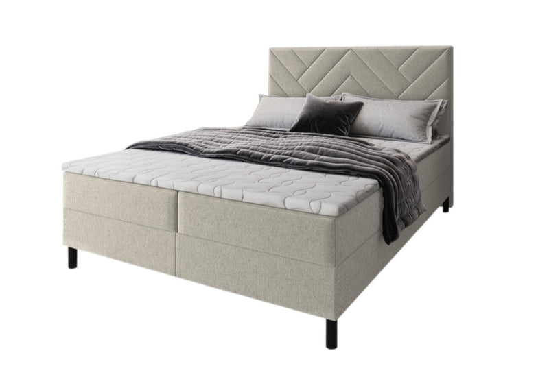 Čalúnená posteľ boxspring ROKOS + topper, 140x200, malmo 05 -  - 0