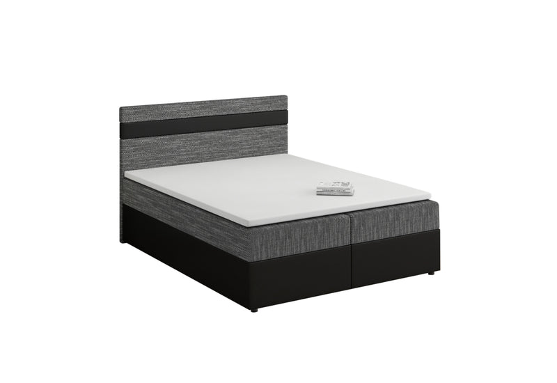 Čalúnená posteľ boxspring MODELA + topper, 160x200, kornet 02/dolaro 8 -  - 0