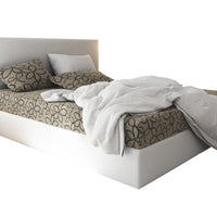 Čalúnená posteľ boxspring ELONA, 140x200, flowers 48/sioux biela -  - 0