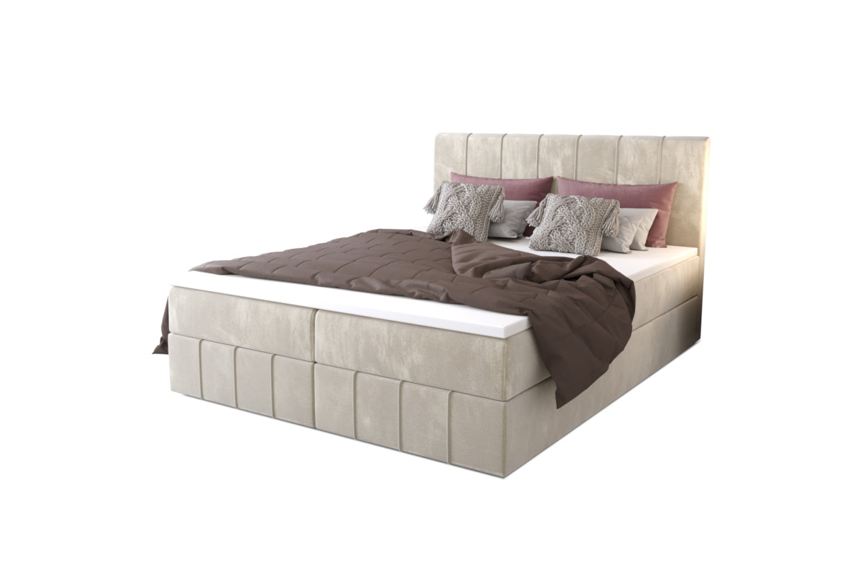 Čalúnená posteľ boxspring HAMAN, 140x200, monolith 02 -  - 0