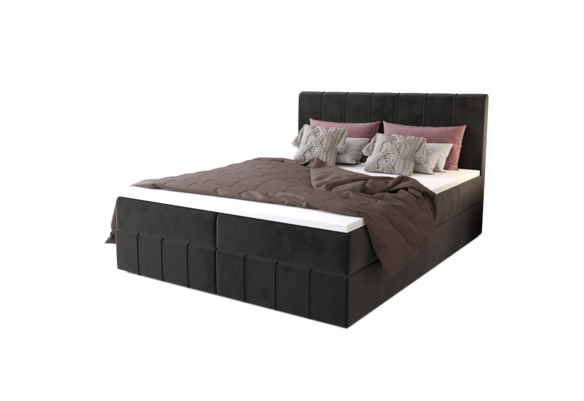 Čalúnená posteľ boxspring HAMAN, 160x200, monolith 97 -  - 0