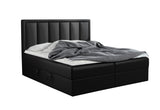 Čalúnená posteľ boxspring FRANIA, 140x200, čierna ekokoža -  - 0