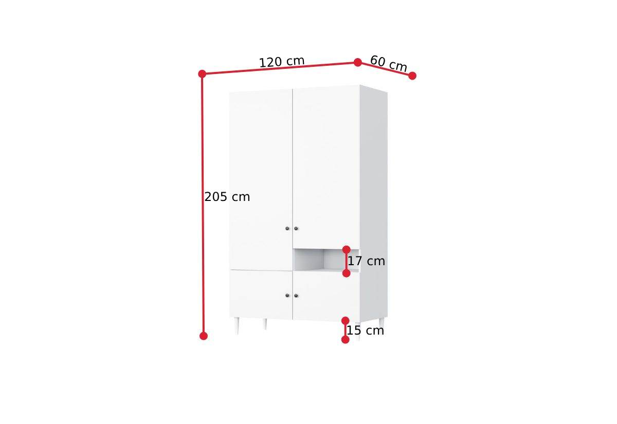 Šatníková skriňa DEMONA - ROZMEROVKA - 1